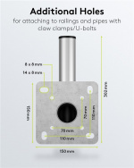 Goobay Vägghållare i aluminium för parabolantenn, avstånd till väggen 450 mm högkvalitativt väggfäste för parabolantenner av rostfri och väderbeständig aluminium