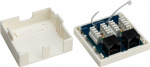 Goobay 2-port RJ45-kopplingsdosa, CAT 6, UTP, vit okapslad