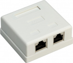 Goobay 2-port RJ45-kopplingsdosa, CAT 6, STP, vit skärmad