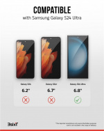 3SIXT 4in1 Protection Bundle mobilskal, skärmskydd, kameraskydd och stressfri applikator, kompatibel med Samsung Galaxy S24 Ultra, transparent