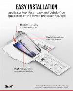 3SIXT 4in1 Protection Bundle mobilskal, skärmskydd, kameraskydd och stressfri applikator, kompatibel med Samsung Galaxy S24 Ultra, transparent