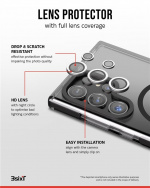 3SIXT 4in1 Protection Bundle mobilskal, skärmskydd, kameraskydd och stressfri applikator, kompatibel med Samsung Galaxy S24 Ultra, transparent