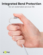 Goobay USB-C™ supersoft textilkabel med metallkontakter, 0,5 m, vit elegant och extra robust anslutningskabel för enheter med USB-C™-port