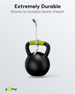 Goobay USB-C™ supersoft textilkabel med metallkontakter, 3 m, vit elegant och extra robust anslutningskabel för enheter med USB-C™-port Goobay USB-C™ supersoft textilkabel med metallkontakter, 3 m, vit elegant och extra robust anslutningskabel för enheter med USB-C™-port