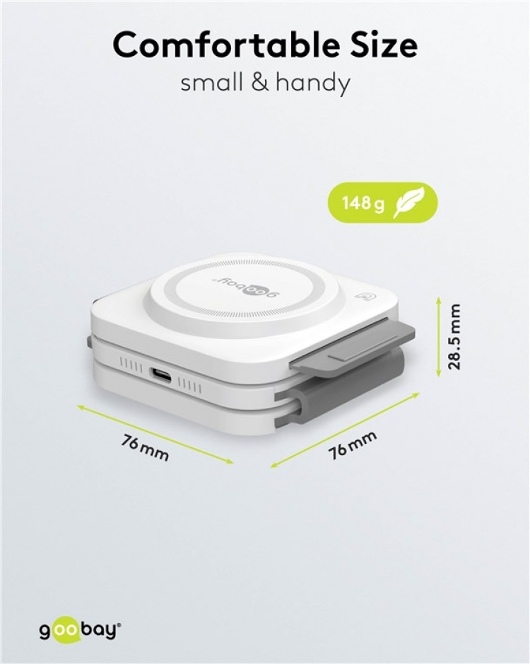 Goobay 3in1 trådlös laddare, vikbar, 15 W laddar trådlöst upp till 3 enheter samtidigt Goobay 3in1 trådlös laddare, vikbar, 15 W laddar trådlöst upp till 3 enheter samtidigt