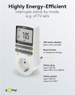 Goobay Digital timer programmerbar timer med kontakt med skyddsjord (typ F) Goobay Digital timer programmerbar timer med kontakt med skyddsjord (typ F)