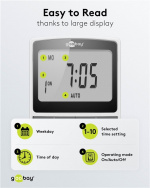 Goobay Digital timer programmerbar timer med kontakt med skyddsjord (typ F) Goobay Digital timer programmerbar timer med kontakt med skyddsjord (typ F)