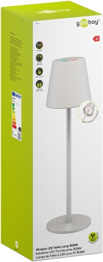 Goobay Trådlös LED-bordslampa RGBW, vit med touch-styrning, 150 lm, många RGB-ljusfärger och varmvitt (3000 K), steglöst dimbar Goobay Trådlös LED-bordslampa RGBW, vit med touch-styrning, 150 lm, många RGB-ljusfärger och varmvitt (3000 K), steglöst dimbar