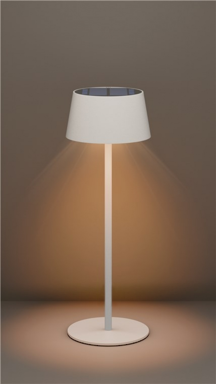 Goobay Trådlös LED-bordslampa med solcell, vit med touchkontroll, 150 lm, varmvit (3000 K), steglöst dimbar Goobay Trådlös LED-bordslampa med solcell, vit med touchkontroll, 150 lm, varmvit (3000 K), steglöst dimbar