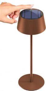 Goobay Trådlös LED-bordslampa med solcell, brons med touchkontroll, 150 lm, varmvit (3000 K), steglöst dimbar