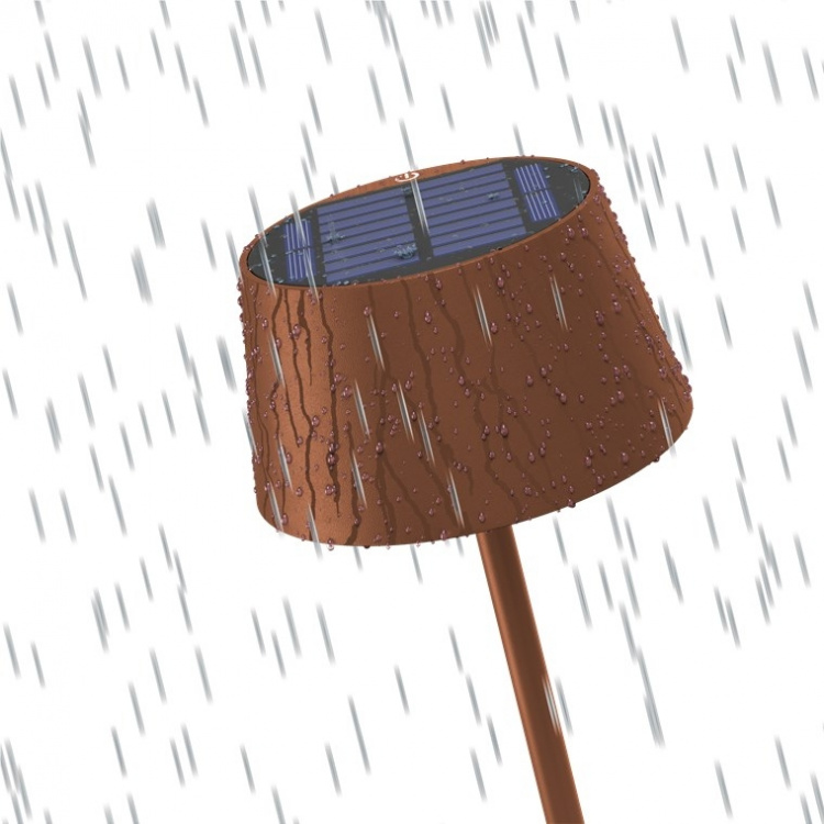 Goobay Trådlös LED-bordslampa med solcell, brons med touchkontroll, 150 lm, varmvit (3000 K), steglöst dimbar