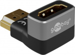 Goobay HDMI™ vinkeladapter 270° vertikal, 8K @ 60 Hz, guldpläterad HDMI™-uttag (typ A) > HDMI™ kontakt (typ A) 270 °