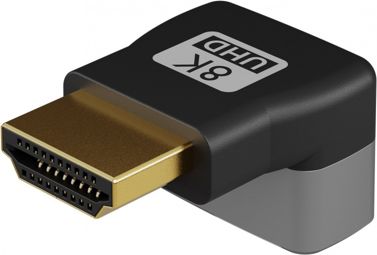 Goobay HDMI™ vinkeladapter 270° vertikal, 8K @ 60 Hz, guldpläterad HDMI™-uttag (typ A) > HDMI™ kontakt (typ A) 270 °