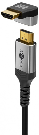 Goobay HDMI™ vinkeladapter 270° vertikal, 8K @ 60 Hz, guldpläterad HDMI™-uttag (typ A) > HDMI™ kontakt (typ A) 270 °