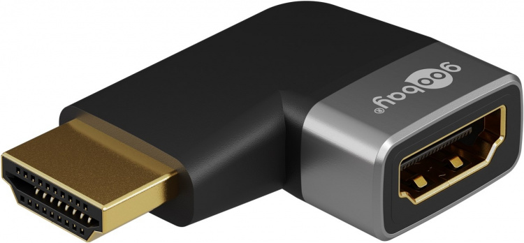 Goobay HDMI™ vinkeladapter 270° horisontal, 8K @ 60 Hz, guldpläterad HDMI™-uttag (typ A) > HDMI™ kontakt (typ A) 270 ° Goobay HDMI™ vinkeladapter 270° horisontal, 8K @ 60 Hz, guldpläterad HDMI™-uttag (typ A) > HDMI™ kontakt (typ A) 270 °