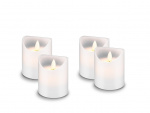 Goobay 4-pack LED-ljus av äkta vax, vit, inkl. 12x AAA (LR03) med timerfunktion och pendelveke, batteridriven, varmvitt (2700 K) Goobay 4-pack LED-ljus av äkta vax, vit, inkl. 12x AAA (LR03) med timerfunktion och pendelveke, batteridriven, varmvitt (2700 K)