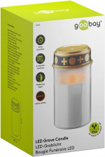 Goobay LED gravljus med timer, vitt varmvit (2400 K), batteridriven (2x C/LR14), för inom- och utomhusbruk (IP44)