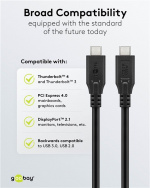 Goobay USB-C™-kabel, USB4™, 100 W, 40 Gbit/s, Power Delivery, 0,5 m USB-C™-kontakt > USB-C™-kontakt Goobay USB-C™-kabel, USB4™, 100 W, 40 Gbit/s, Power Delivery, 0,5 m USB-C™-kontakt > USB-C™-kontakt