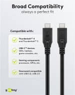 Goobay USB-C™-kabel, USB 3.2, 60 W, 10 Gbit/s, Power Delivery, 3 m USB-C™-kontakt > USB-C™-kontakt Goobay USB-C™-kabel, USB 3.2, 60 W, 10 Gbit/s, Power Delivery, 3 m USB-C™-kontakt > USB-C™-kontakt