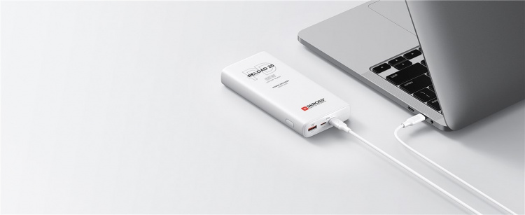 SKROSS Powerbank Reload 20 PD 65 W praktiskt extrabatteri med Power Delivery och Quick Charge för snabbladdning