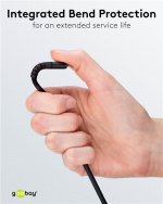 Goobay USB-C™ supersoft textilkabel med metallkontakter, 0,5 m, svart elegant och extra robust anslutningskabel för enheter med USB-C™-port Goobay USB-C™ supersoft textilkabel med metallkontakter, 0,5 m, svart elegant och extra robust anslutningskabel för enheter med USB-C™-port
