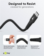 Goobay USB-C™ supersoft textilkabel med metallkontakter, 1 m, svart elegant och extra robust anslutningskabel för enheter med USB-C™-port Goobay USB-C™ supersoft textilkabel med metallkontakter, 1 m, svart elegant och extra robust anslutningskabel för enheter med USB-C™-port