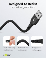 Goobay Lightning-USB-A supersoft textilkabel med metallkontakter, 0,5 m, svart MFi-certifierad, elegant och extra robust laddnings- och synkroniseringskabel för Apple iPhone/iPad (svart) Goobay Lightning-USB-A supersoft textilkabel med metallkontakter, 0,5 m, svart MFi-certifierad, elegant och extra robust laddnings- och synkroniseringskabel för Apple iPhone/iPad (svart)