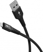Goobay Lightning-USB-A supersoft textilkabel med metallkontakter, 3 m, svart MFi-certifierad, elegant och extra robust laddnings- och synkroniseringskabel för Apple iPhone/iPad (svart) Goobay Lightning-USB-A supersoft textilkabel med metallkontakter, 3 m, svart MFi-certifierad, elegant och extra robust laddnings- och synkroniseringskabel för Apple iPhone/iPad (svart)