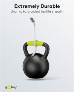 Goobay Lightning-USB-A supersoft textilkabel med metallkontakter, 0,5 m, vit MFi-certifierad, elegant och extra robust laddnings- och synkroniseringskabel för Apple iPhone/iPad (vit) Goobay Lightning-USB-A supersoft textilkabel med metallkontakter, 0,5 m, vit MFi-certifierad, elegant och extra robust laddnings- och synkroniseringskabel för Apple iPhone/iPad (vit)