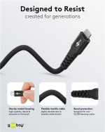 Goobay Lightning-USB-C™ supersoft textilkabel med metallkontakter, 0,5 m, svart MFi-certifierad, elegant och extra robust laddnings- och synkroniseringskabel för Apple iPhone/iPad (svart) Goobay Lightning-USB-C™ supersoft textilkabel med metallkontakter, 0,5 m, svart MFi-certifierad, elegant och extra robust laddnings- och synkroniseringskabel för Apple iPhone/iPad (svart)