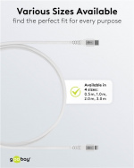 Goobay Lightning-USB-C™ supersoft textilkabel med metallkontakter, 3 m, vit MFi-certifierad, elegant och extra robust laddnings- och synkroniseringskabel för Apple iPhone/iPad (vit) Goobay Lightning-USB-C™ supersoft textilkabel med metallkontakter, 3 m, vit MFi-certifierad, elegant och extra robust laddnings- och synkroniseringskabel för Apple iPhone/iPad (vit)
