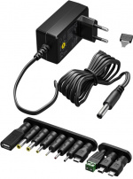 Goobay Universalnätdel 5 V - 15 V, max. 36 W / 1,0 A inkl. 11 adaptrar: 7 DC-adaptrar plus USB-C™, USB-A, USB Mini-B, Micro-USB och terminalblock Goobay Universalnätdel 5 V - 15 V, max. 36 W / 1,0 A inkl. 11 adaptrar: 7 DC-adaptrar plus USB-C™, USB-A, USB Mini-B, Micro-USB och terminalblock