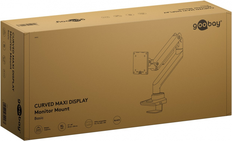 Goobay Single skärmfäste Gaming med gasfjäder, svart för XL-skärmar från 17 till 49 tum (43 - 124 cm), max. 20 kg, kraftigt fäste för tunga gaming och böjda skärmar, enkel snap-in-montering av armarna Goobay Single skärmfäste Gaming med gasfjäder, svart för XL-skärmar från 17 till 49 tum (43 - 124 cm), max. 20 kg, kraftigt fäste för tunga gaming och böjda skärmar, enkel snap-in-montering av armarna