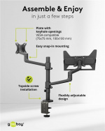 Goobay Deluxe skärmfäste med arm för laptop, svart workstation för bildskärmar från 17 till 32 tum (43 - 81 cm) plus en bärbar dator, bildskärm max. 8 kg/bärbar dator 5 kg Goobay Deluxe skärmfäste med arm för laptop, svart workstation för bildskärmar från 17 till 32 tum (43 - 81 cm) plus en bärbar dator, bildskärm max. 8 kg/bärbar dator 5 kg