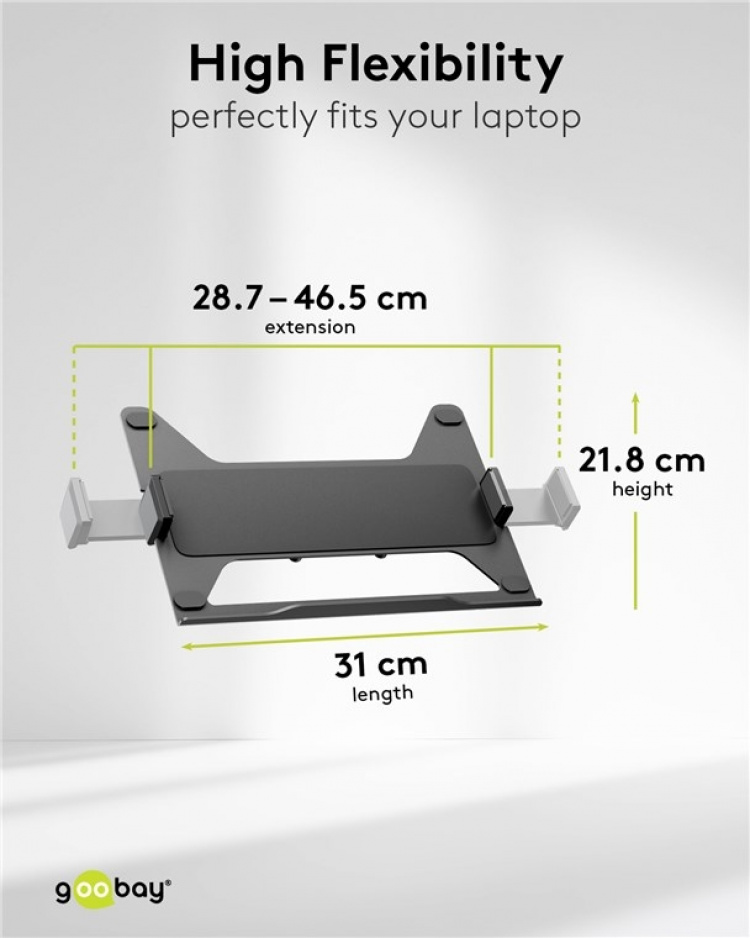 Goobay Deluxe skärmfäste med arm för laptop, svart workstation för bildskärmar från 17 till 32 tum (43 - 81 cm) plus en bärbar dator, bildskärm max. 8 kg/bärbar dator 5 kg Goobay Deluxe skärmfäste med arm för laptop, svart workstation för bildskärmar från 17 till 32 tum (43 - 81 cm) plus en bärbar dator, bildskärm max. 8 kg/bärbar dator 5 kg