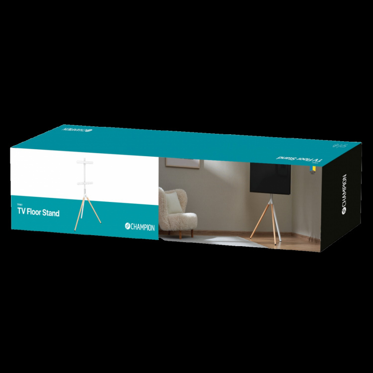 Champion Golvstående TV-fäste Träben