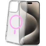 Celly Gelskinmag Magnetic Cover MagSafe iPhone 16 Pro Max Transparent + Rosa Celly Gelskinmag Magnetic Cover MagSafe iPhone 16 Pro Max Transparent + Rosa