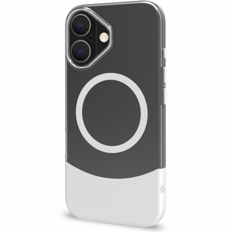 Celly Magdual MagSafe-kompatibelt skal iPhone 16 Vit + Transparent