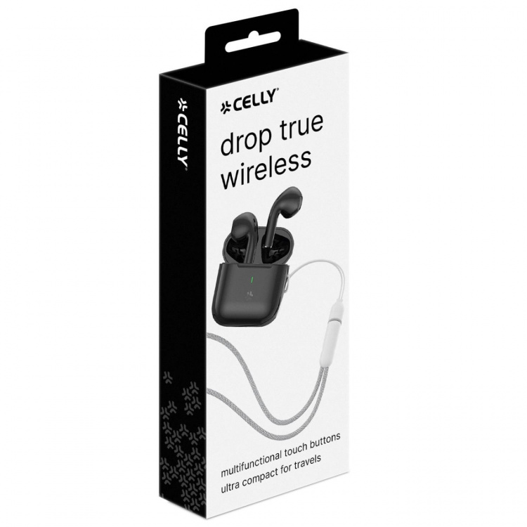 Celly Compact True Wireless Bluetooth-headset Drop Svart Celly Compact True Wireless Bluetooth-headset Drop Svart