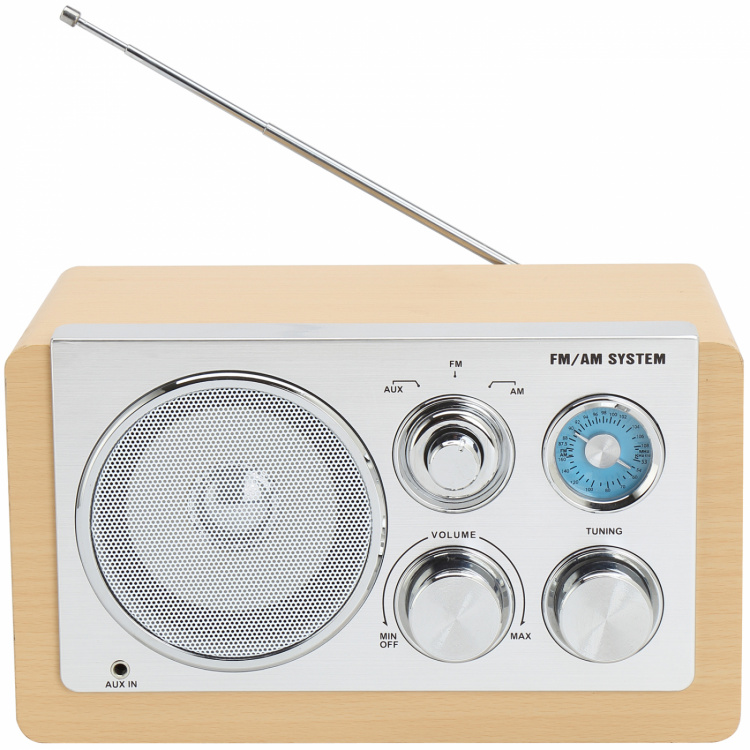 Denver AM/FM analog radio Ljust trä