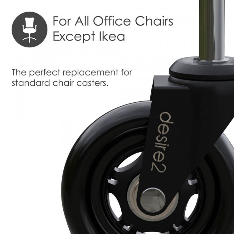 Desire2 Drejelige Rullehjul Universal Stole 22mm 5-pk Desire2 Drejelige Rullehjul Universal Stole 22mm 5-pk