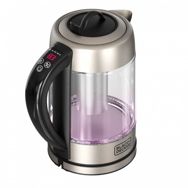 BLACK+DECKER Kedel Glas med Tefilter 1,7 L