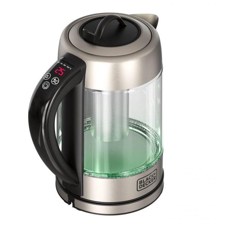 BLACK+DECKER Kedel Glas med Tefilter 1,7 L