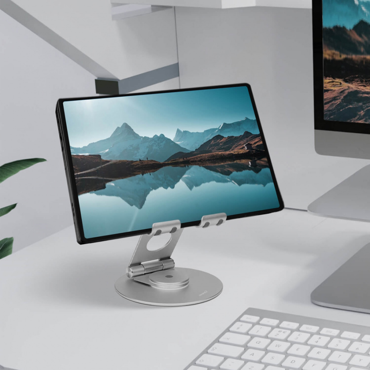 Desire2 Tabletstander Dual Pivot 360 Sølv