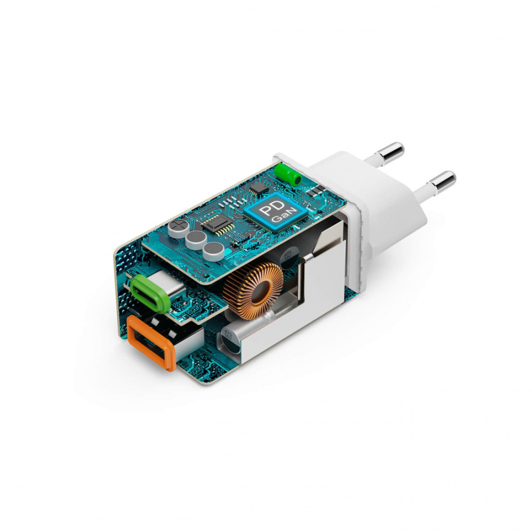 Hama Oplader 1x USB-C 1x USB-A GaN 45W Hvid