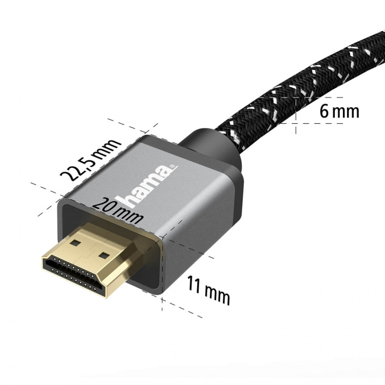 Hama Kabel HDMI Ultra High Speed 8K 48Gbit/s Metal Guld 5,0m