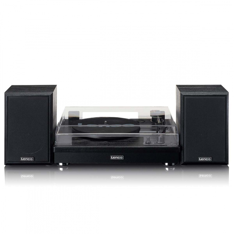 Lenco Bæltedrevet træpladeafspiller med Bluetooth-transmission og 2 eksterne højttalere