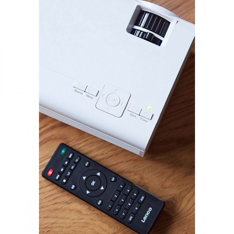 Lenco LCD-projektor med høj opløsning, understøtter Full HD 1080P-indhold Hvid Lenco LCD-projektor med høj opløsning, understøtter Full HD 1080P-indhold Hvid