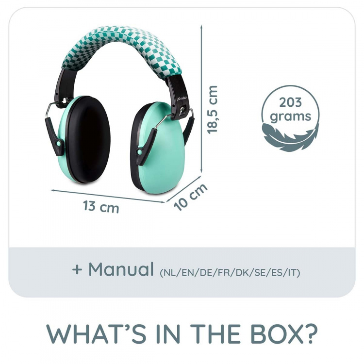 Alecto Høreværn til babyer og småbørn Grøn