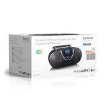 Lenco Bærbar DAB+- og FM-radio med cd-kassette og Bluetooth® Sort
